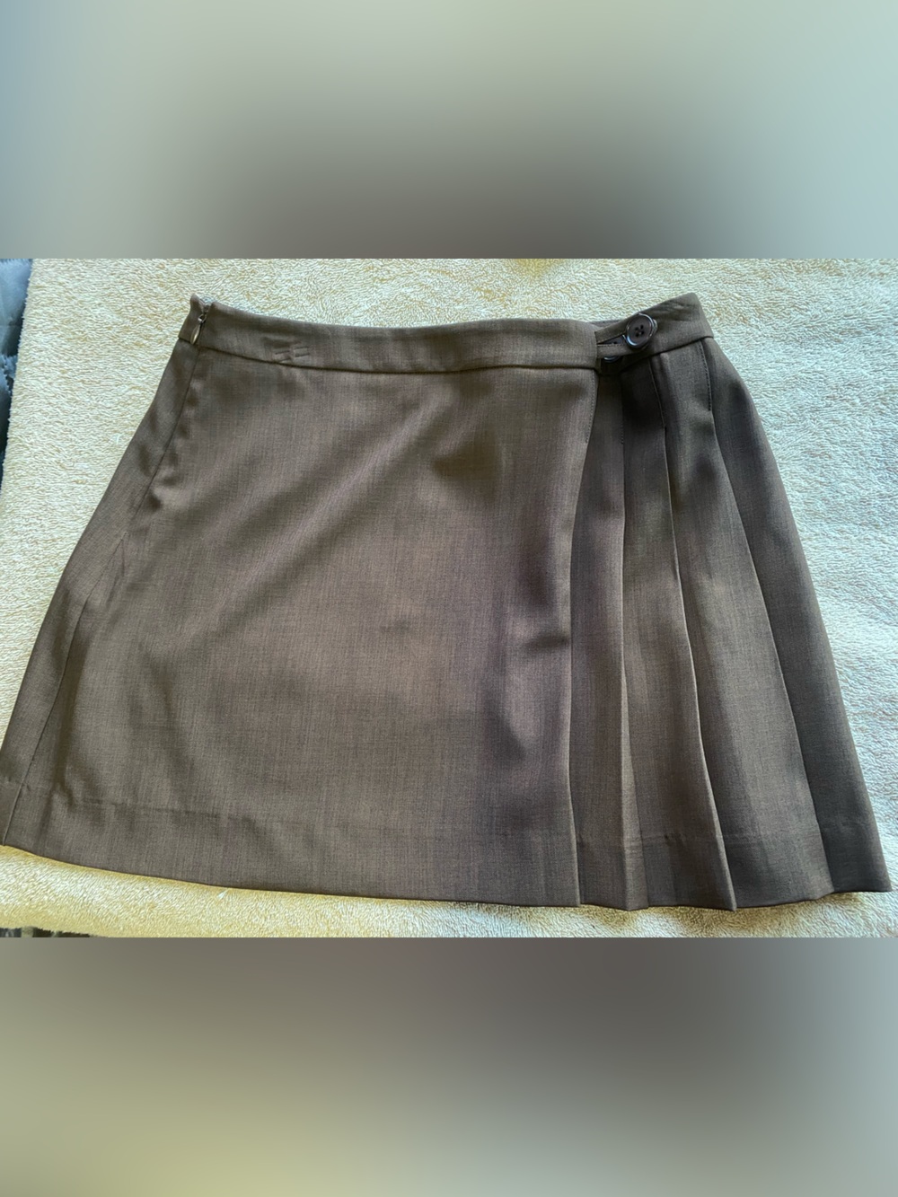 Monk & Lou NWT Lauren Pleated Mini Skirt - Americano Brown Size 4